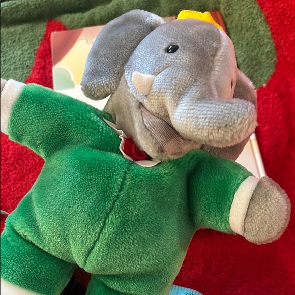 Vintage Babar Plush Puppet Toy with book The show must go on 1990 - Picture 9 of 9